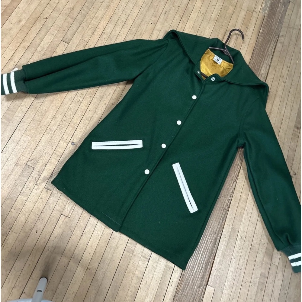 vintage kaye bros letterman jacket ladies with hood size 34 wool Jacket USA Made